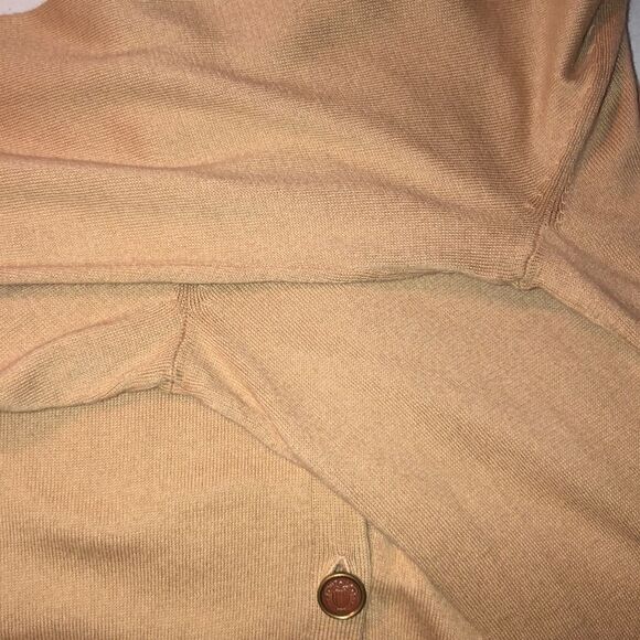 LRL M Tan Brown Five Button Front 💯Cotton Fine Knit Cardigan Sweater - Picture 14 of 16